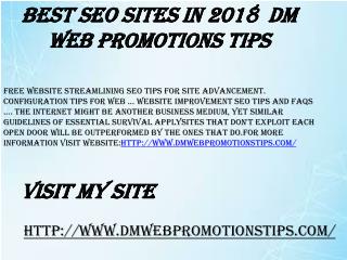 Best SEO Sites in 2018 | DM Web Promotions Tips