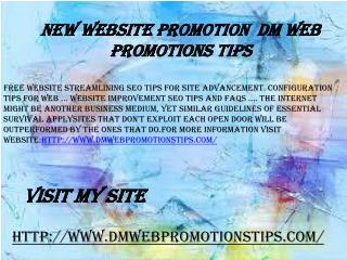 New Website Promotion | DM Web Promotions Tips