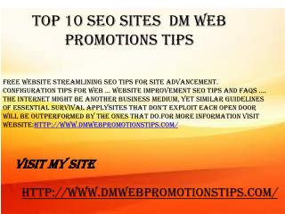 Top 10 SEO Sites | DM Web Promotions Tips