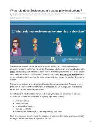 What role does Socioeconomic status play in abortions?