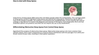 How Do You Deal With Sleep Apnea?