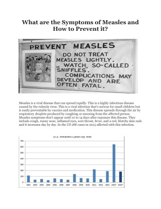 What are the symptoms of measles and how to prevent it?