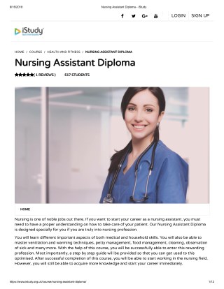 Nursing Assistant Diploma - istudy