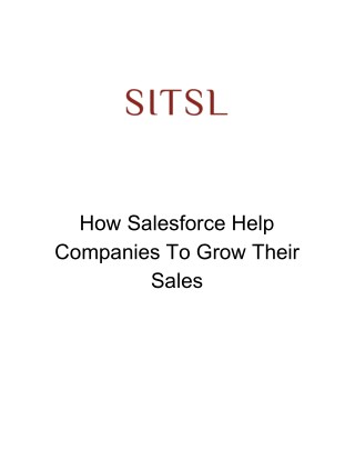 How Salesforce Help Companies To Grow Their Sales