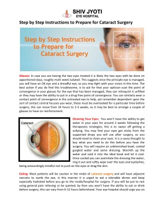 Instructions to Prepare for Cataract Surgery