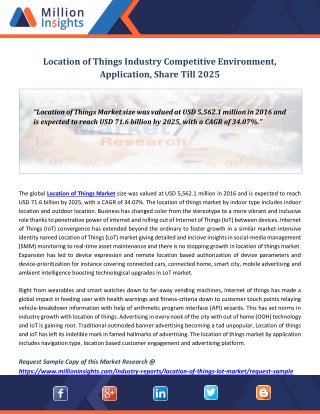 Location of Things Industry Competitive Environment, Application, Share Till 2025
