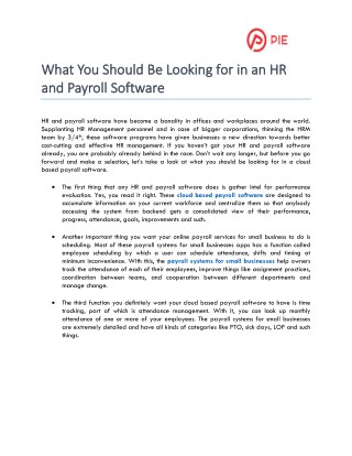 What You Should Be Looking for in an HR and Payroll Software