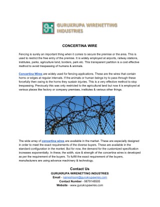 CONCERTINA WIRE