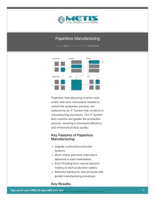 Digital Work Instructions - Metis Automation