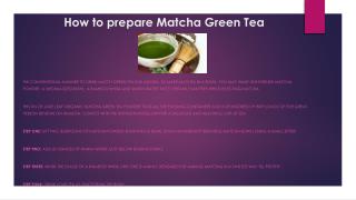 How to prepare Matcha Green Tea