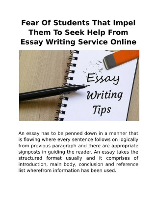Fear Of Students That Impel Them To Seek Help From Essay Writing Service Online