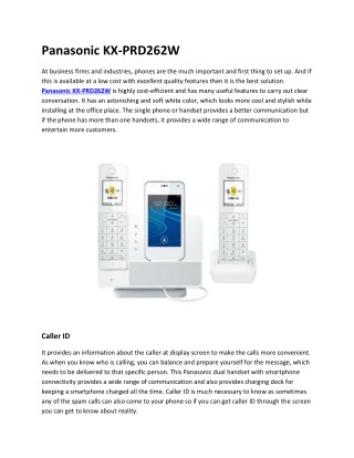 Panasonic KX-PRD262W - Go Headsets