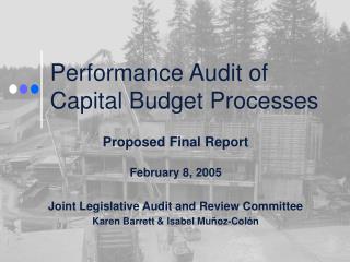 Performance Audit of Capital Budget Processes