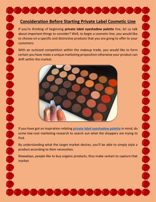 Consideration Before Starting Private Label Cosmetic Line