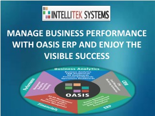 Intellitek Systems Offers OASIS ERP system: