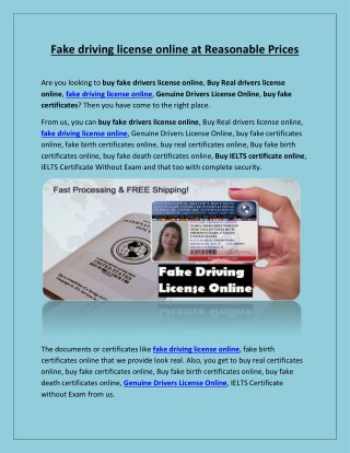 Fake driving license online at Reasonable Prices