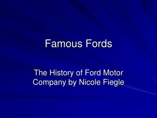 Famous Fords