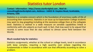 The Real Skills You Should Look for In Statistics tutor London