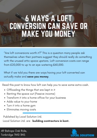 6 Ways a Loft Conversion Can Save or Make You Money