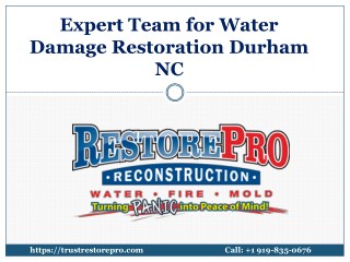 Expert Team for Water Damage Restoration in Durham NC