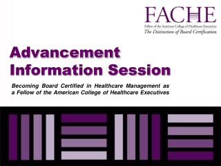 Advancement Information Session