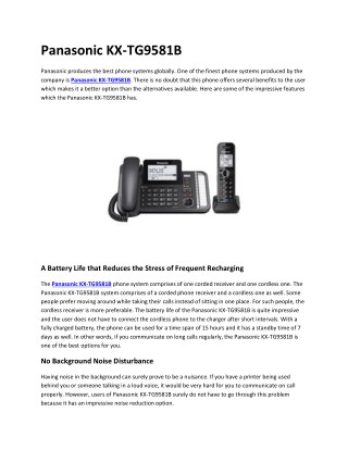 Panasonic KX-TG9581B - Go Headsets