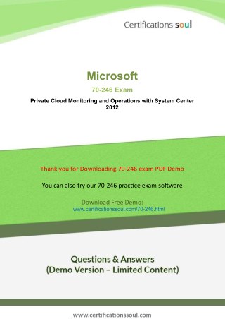 Microsoft Certified Professional 70-246 Microsoft Exam Questions And Answers