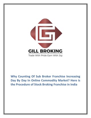 Become a Sub Broker Franchise - GillBroking