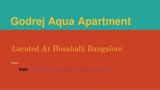 Godrej Aqua Apartment -Master Piece In Market