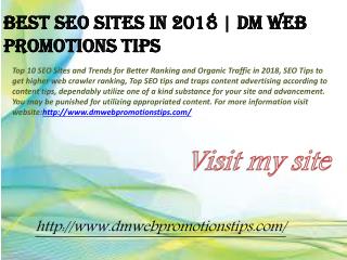 Best SEO Sites in 2018 | DM Web Promotions Tips