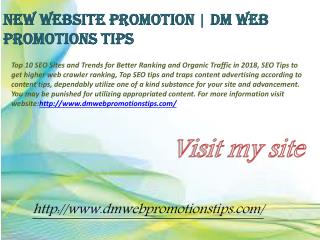 New Website Promotion | DM Web Promotions Tips