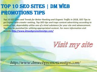 Top 10 SEO Sites | DM Web Promotions Tips