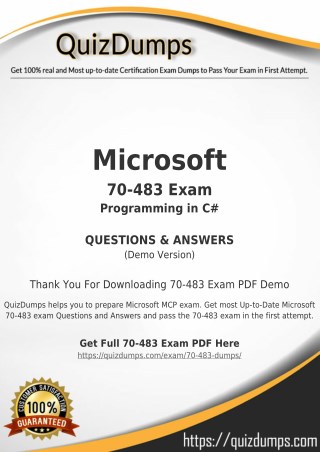 70-483 Exam Dumps - Download 70-483 Dumps PDF [2018]