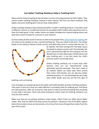 buy amber teething necklace