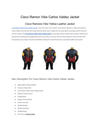 Cisco Ramon Vibe Carlos Valdez Jacket