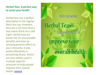 Top 10 Herbal Teas- A perfect way to assist your health