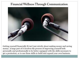 Financial Wellness Through Communication