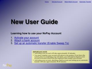 New User Guide