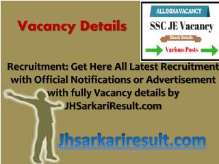 Vacancy Deatils