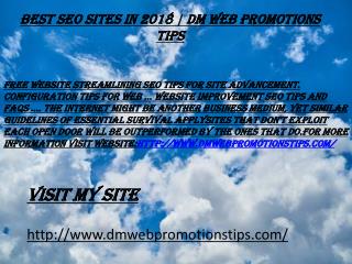 Best SEO Sites in 2018 | DM Web Promotions Tips