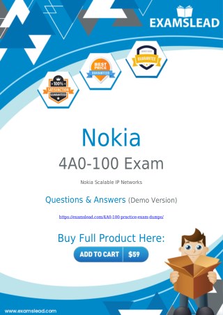 Get Best 4A0-100 Exam BrainDumps - Nokia 4A0-100 PDF