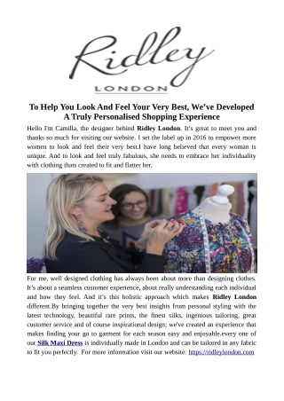 To Help You Look And Feel Your Very Best, Weâ€™ve Developed A Truly Personalised Shopping Experience