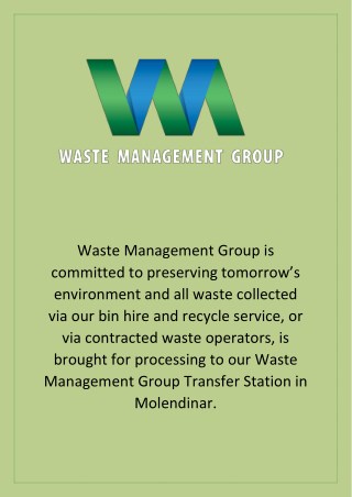 Commercial Recycling Services - Waste Management Group