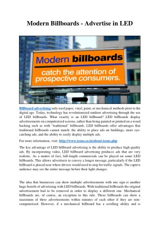 Modern Billboards - Advertise in LED