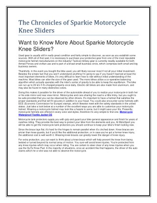 Sparkie Motorcycle Knee Sliders