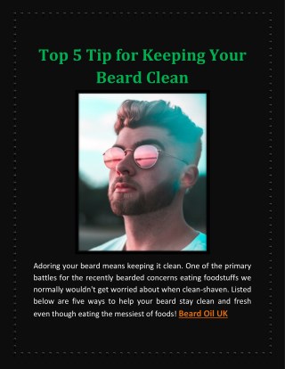 Top 5 Tip For Keeping Your Beard Clean