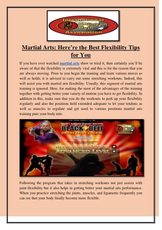 Martial Arts: Hereâ€™re the Best Flexibility Tips for You