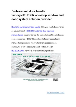 Professional door handle factory-HEHEXIN one-stop window and door system solution provider