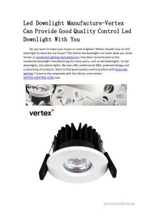 Professional led downlight manufacture-Vertex can provide good quality control led downlight with you