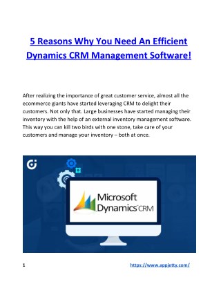 5 Reasons Why You Need An Efficient Dynamics CRM Management Software!